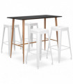 vidaXL 5 Piece Bar Set Black and White