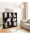 vidaXL Book Cabinet Black 97.5x29.5x100 cm Engineered Wood