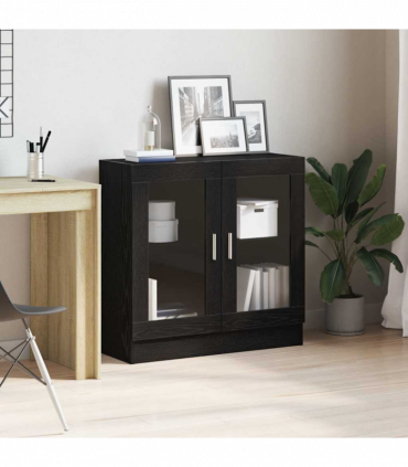 vidaXL Book Cabinet Black oak 82.5 x 30.5 x 80 cm Engineered Wood