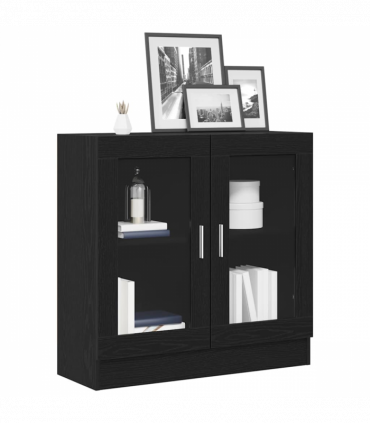 vidaXL Book Cabinet Black oak 82.5 x 30.5 x 80 cm Engineered Wood