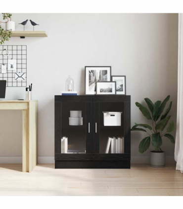 vidaXL Book Cabinet Black oak 82.5 x 30.5 x 80 cm Engineered Wood