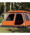 vidaXL Family Tent Dome 8-Person Grey and Orange Quick Release