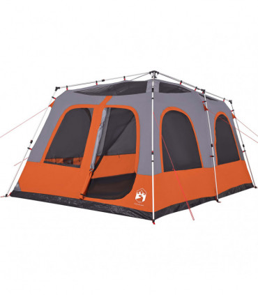 vidaXL Family Tent Dome 8-Person Grey and Orange Quick Release