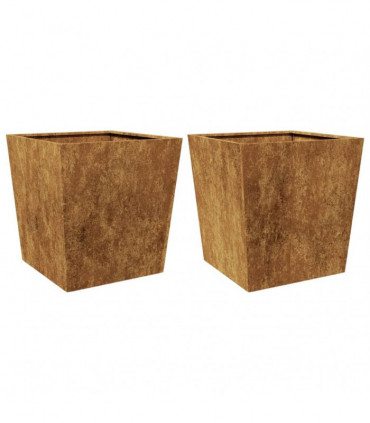 vidaXL Garden Planters 50x50x50 cm 2 pcs Corten Steel