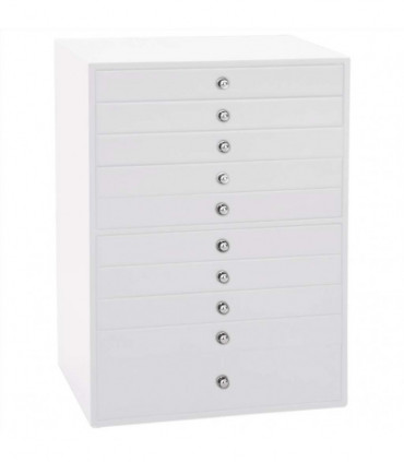 vidaXL Jewellery Box 10-Layer with Watch Holders White 29x20.5x40.5 cm