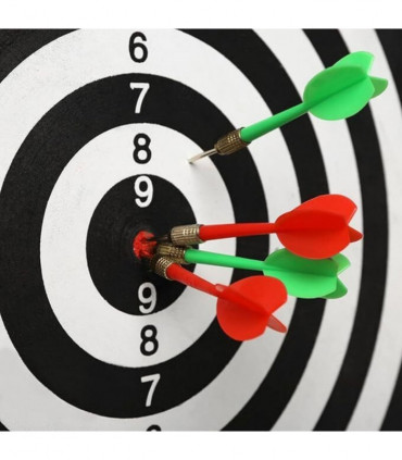 FULL SIZE 17" DARTBOARD SET 6 DARTS FUN FAMILY DART BOARD GAME ADULTS KIDS XMAS