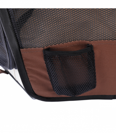 Fabric Pet Puppy Dog Cat Rabbit Pig Guinea Playpen Run Brown Cream M PawHut