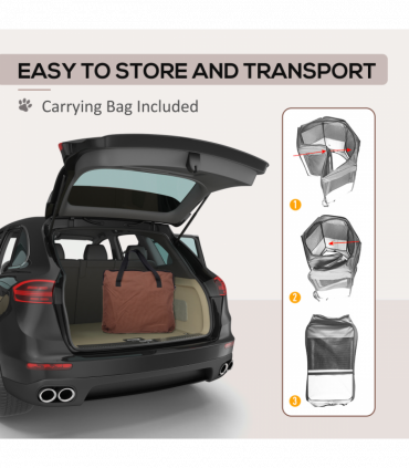 Fabric Pet Puppy Dog Cat Rabbit Pig Guinea Playpen Run Brown Cream M PawHut