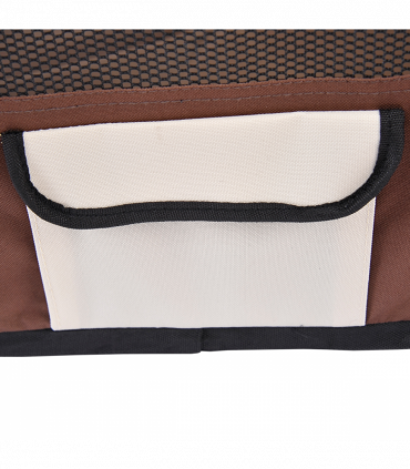 Fabric Pet Puppy Dog Cat Rabbit Pig Guinea Playpen Run Brown Cream M PawHut