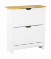 Shoe Cabinet Spacious 2 Drawers Particle Board White 80H x 72L x 26Dcm