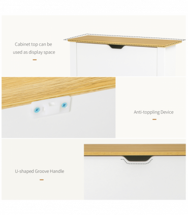 Shoe Cabinet Spacious 2 Drawers Particle Board White 80H x 72L x 26Dcm