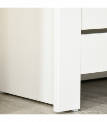 Shoe Cabinet Spacious 2 Drawers Particle Board White 80H x 72L x 26Dcm