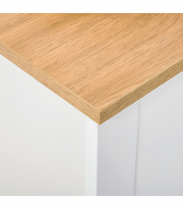 Shoe Cabinet Spacious 2 Drawers Particle Board White 80H x 72L x 26Dcm