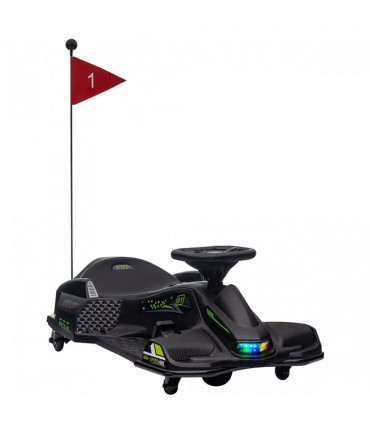 HOMCOM 12V Electric Go Kart for Kids with Music, LED Lights, Black