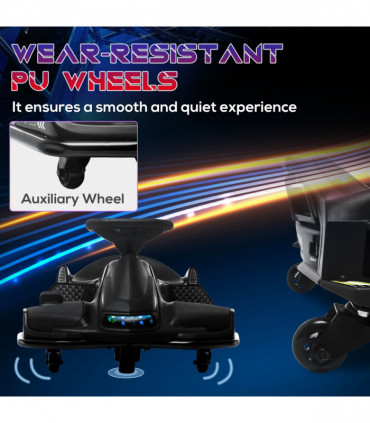 HOMCOM 12V Electric Go Kart for Kids with Music, LED Lights, Black