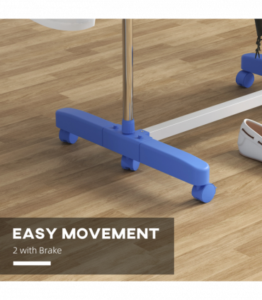 HOMCOM 3-Tier Large Clothes Airer Stainless Steel Clothes Drying Rack Blue