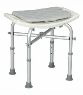 Shower Stool Aluminium White 51L x 31W x 56H cm Adjustable Bath Stool for Senior