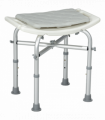 Shower Stool Aluminium White 51L x 31W x 56H cm Adjustable Bath Stool for Senior