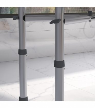 Shower Stool Aluminium White 51L x 31W x 56H cm Adjustable Bath Stool for Senior