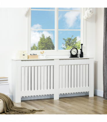 HOMCOM Radiator Cover Painted Slatted MDF Cabinet Lined Grill 172x19x81.5cm