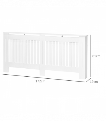 HOMCOM Radiator Cover Painted Slatted MDF Cabinet Lined Grill 172x19x81.5cm