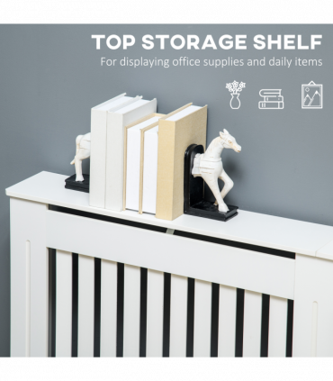 HOMCOM Radiator Cover Painted Slatted MDF Cabinet Lined Grill 172x19x81.5cm