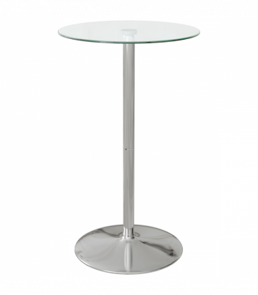 HOMCOM Round Bar Table for 2 People, High Pub Table with Tempered Glass Top