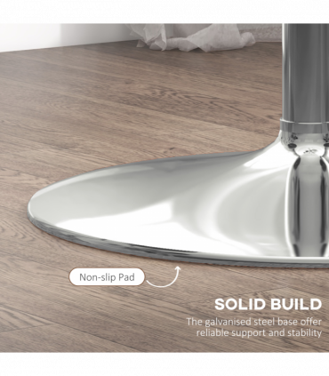 HOMCOM Round Bar Table for 2 People, High Pub Table with Tempered Glass Top