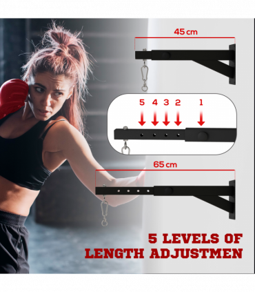 SPORTNOW 5-Length Adjustable Punch Bag Bracket for Boxing Punching Training
