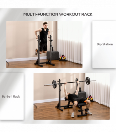 SPORTNOW Heavy Duty Squat Rack, Adjustable Weight Barbell Stand, for Home, Gym