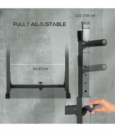 SPORTNOW Heavy Duty Squat Rack, Adjustable Weight Barbell Stand, for Home, Gym
