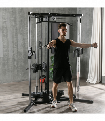 SPORTNOW Home Gym Machine, 15-Position Adjustable Training Workout Station