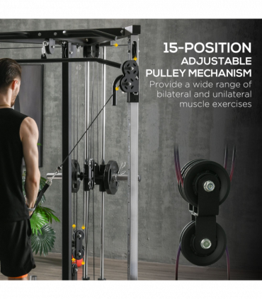 SPORTNOW Home Gym Machine, 15-Position Adjustable Training Workout Station