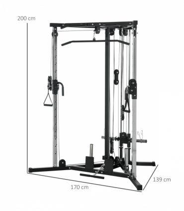 SPORTNOW Home Gym Machine, 15-Position Adjustable Training Workout Station