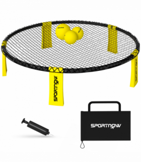 SPORTNOW Spike Ball Set, Mini Beach Games Set with Net, 3 Balls and Pump