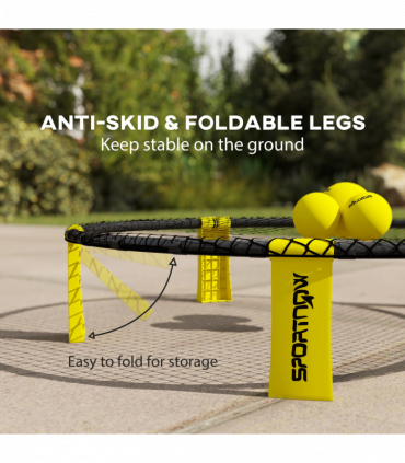 SPORTNOW Spike Ball Set, Mini Beach Games Set with Net, 3 Balls and Pump