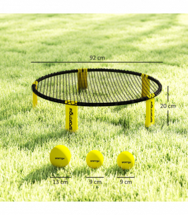 SPORTNOW Spike Ball Set, Mini Beach Games Set with Net, 3 Balls and Pump