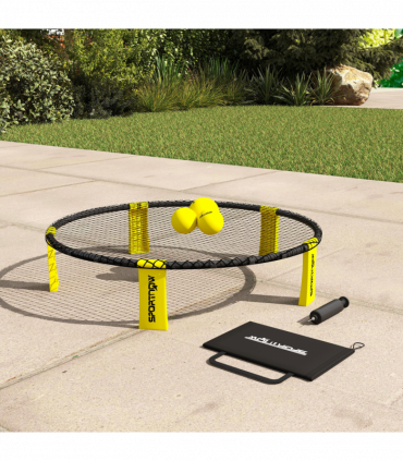 SPORTNOW Spike Ball Set, Mini Beach Games Set with Net, 3 Balls and Pump