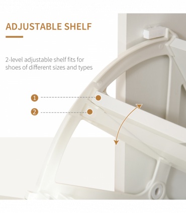 Shoe Cabinet  3 Drawers High Gloss Storage Cupboard  Glass Top White