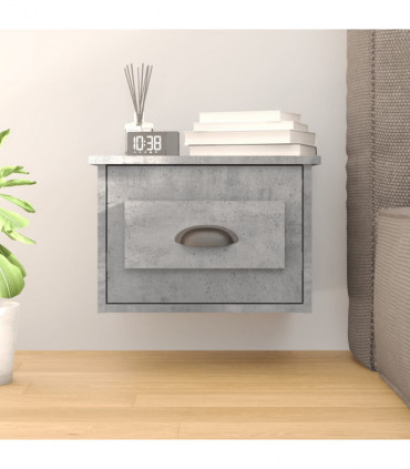 vidaXL Wall-mounted Bedside Cabinet Concrete Grey 41.5x36x28cm