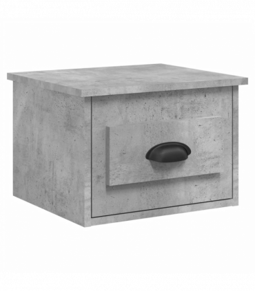 vidaXL Wall-mounted Bedside Cabinet Concrete Grey 41.5x36x28cm