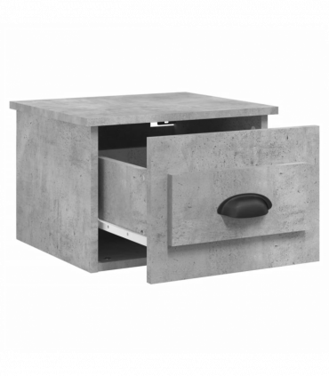 vidaXL Wall-mounted Bedside Cabinet Concrete Grey 41.5x36x28cm