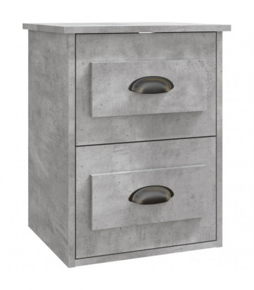 vidaXL Wall-mounted Bedside Cabinet Concrete Grey 41.5x36x53cm