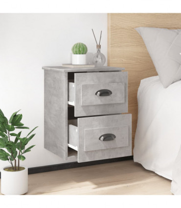 vidaXL Wall-mounted Bedside Cabinet Concrete Grey 41.5x36x53cm