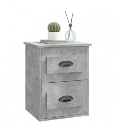 vidaXL Wall-mounted Bedside Cabinet Concrete Grey 41.5x36x53cm