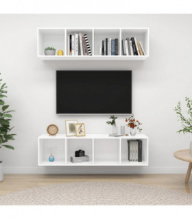 Wall-mounted TV Cabinets 2 pcs White Engineered Wood