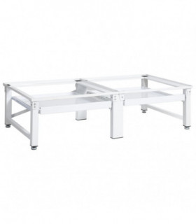 Washing and Drying Machine Pedestal with Pull-out Shelves White