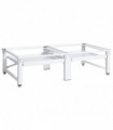 Washing and Drying Machine Pedestal with Pull-out Shelves White