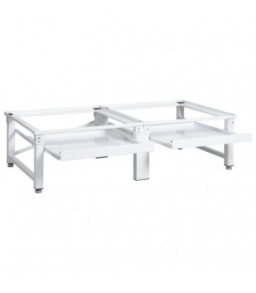 Washing and Drying Machine Pedestal with Pull-out Shelves White