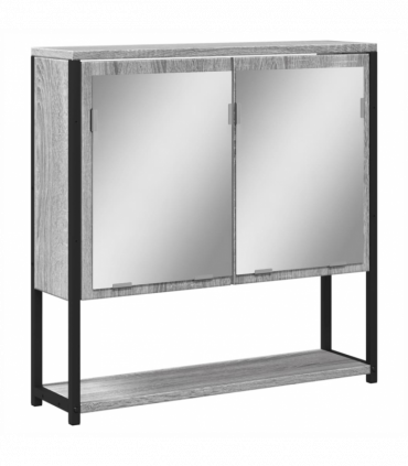 vidaXL Bathroom Mirror Cabinet Grey Sonoma 60x16x60 cm Engineered Wood